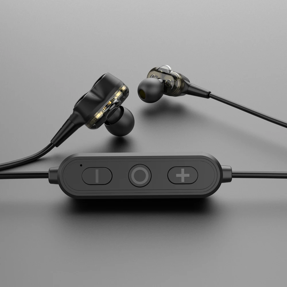 Четыре колонки Bluetooth наушники стерео Бас Спорт двойной динамический наушник HIFI