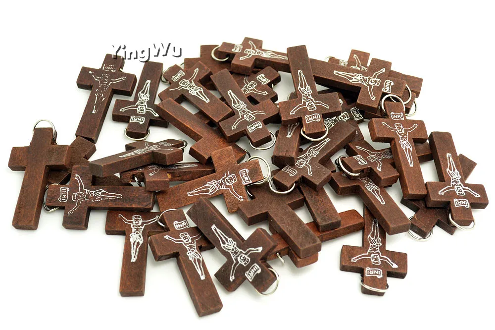 Yingwu для мужчин и женщин Христос деревянные бусины Четки из бисера крест кулон