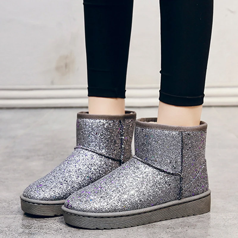Rimocy/женская зимняя обувь коллекция 2019 года модные блестящие зимние ботинки