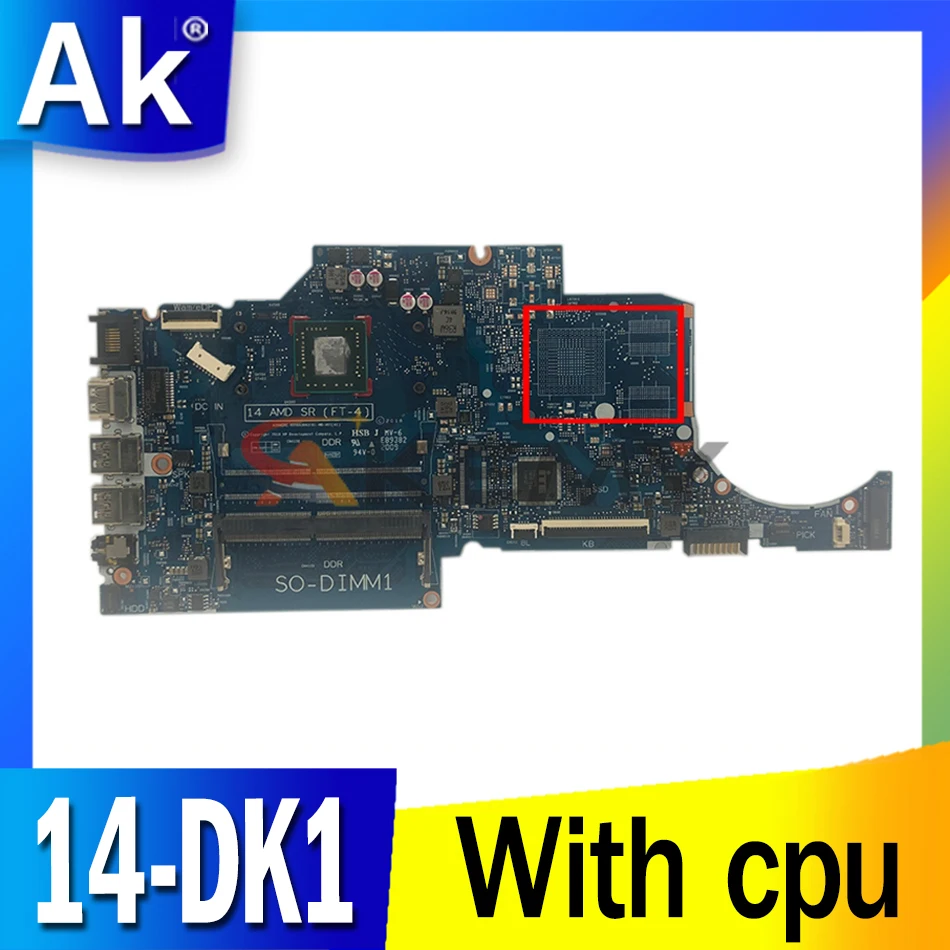 

Материнская плата Akemy для ноутбука HP 14-dk1 6050A3176101-MB с процессором и встроенной графикой