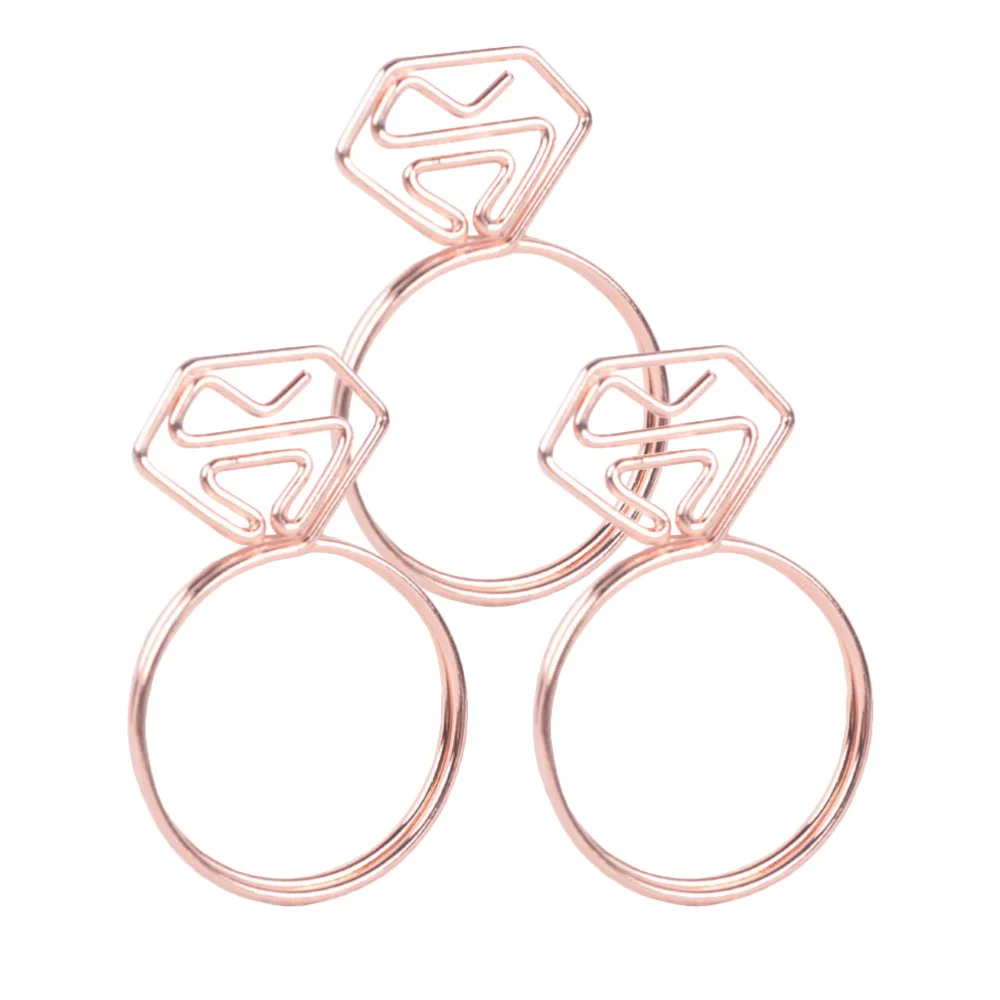 

24Pcs Colorful Diamond Ring Shaped Paper Clip Paper Holder Creative Metal Paper Clamp for Home Office School Random Col