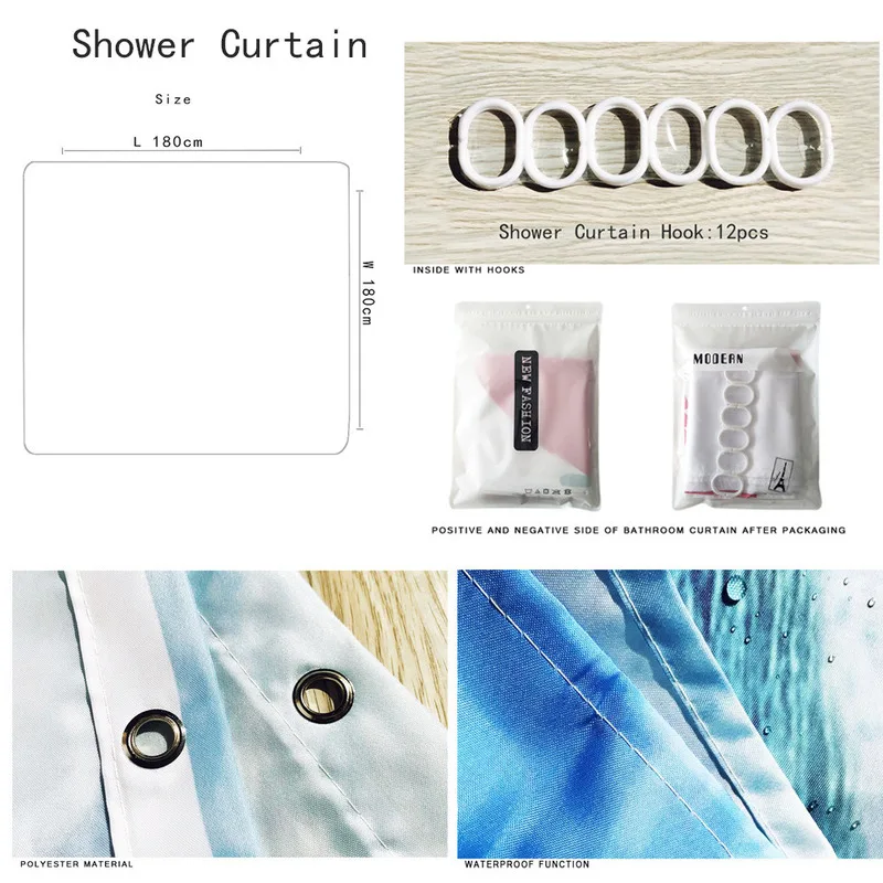 5 шт. набор для ванной с рождеством полиэстер занавеска душа ванная комната