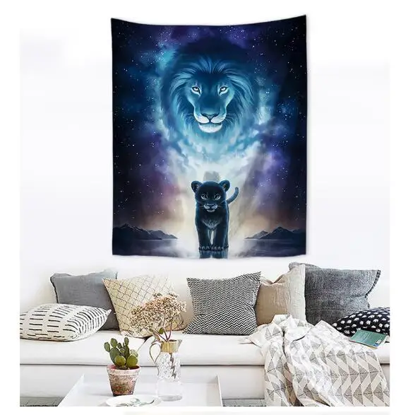 Мультфильм Волк серии настенный фоновый гобелен гостиной общежития искусство