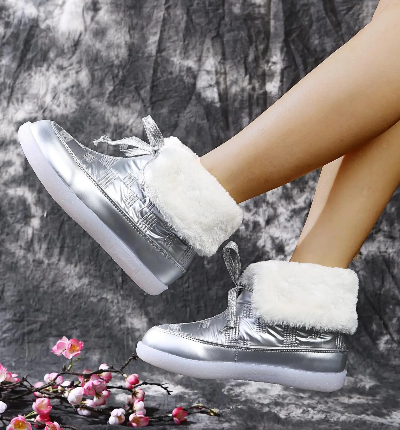 Кроссовки на платформе зимняя теплая обувь женские зимние ботинки новинка 2021