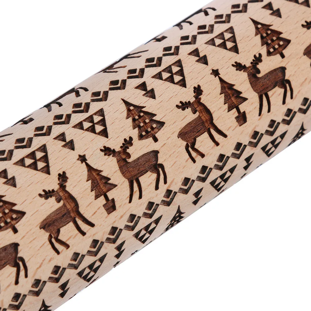 Рождество Лось тиснение Скалка печатные печенья тесто палка помадка инструмент