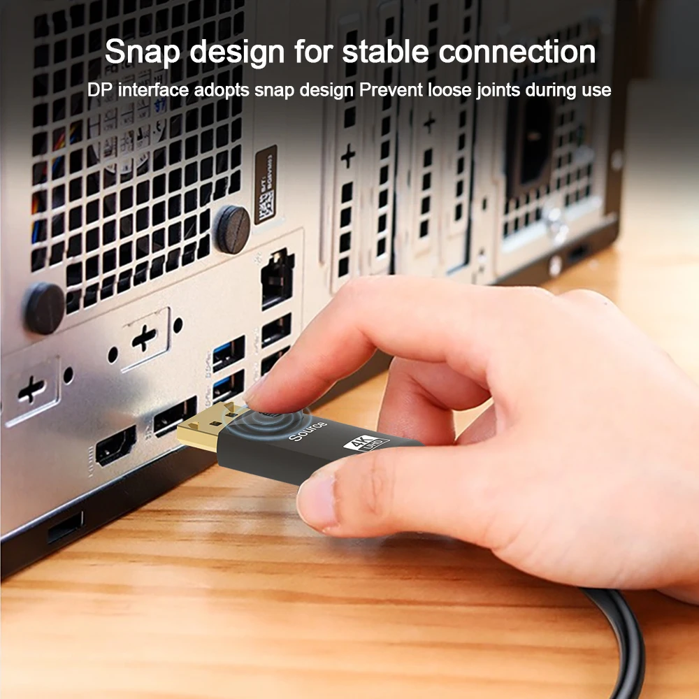 AOC Кабель DisplayPort to HDMI 4K@60Hz 2K@144Hz HDR в одном направлении DP 1.2 HDMI 2.0-compatible для HP DELL on.