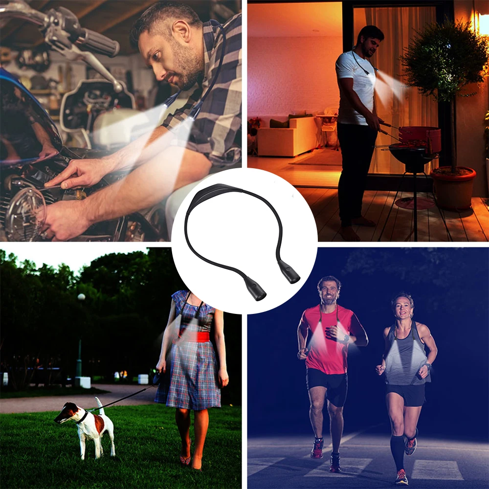 

LED Lamp Lightweight Book Light Flexible Handsfree Lamp Rechargeable Reading Lamps Novelty Led Night Light Flashlight Lampe