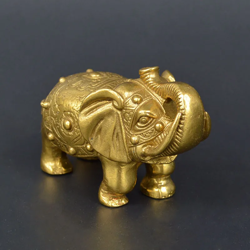 

Pure copper elephant ornaments, geomantic ornaments, antiques collectibles, home decorations