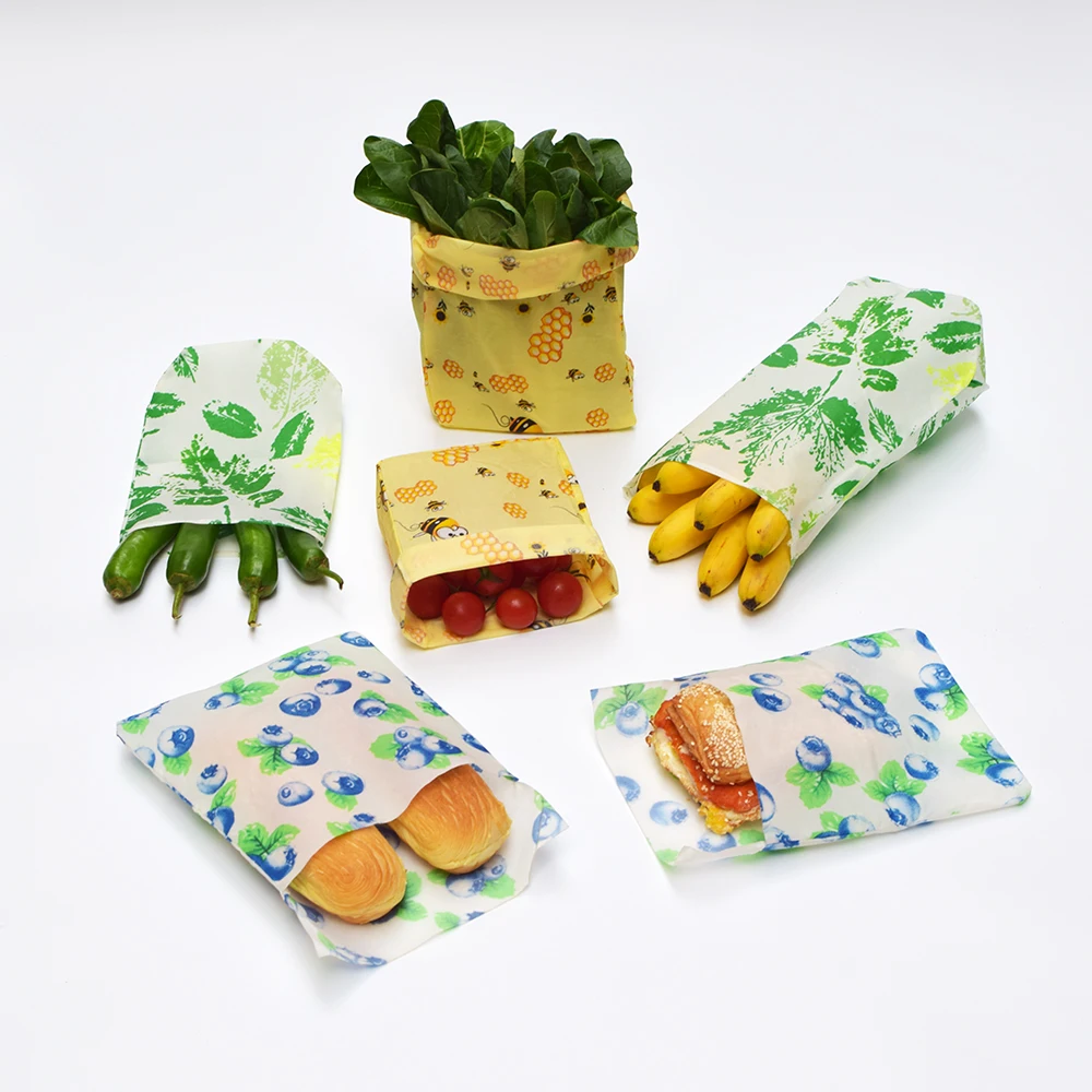 Экологичная многоразовая упаковка для пищевых продуктов с пчелиным воском пакет