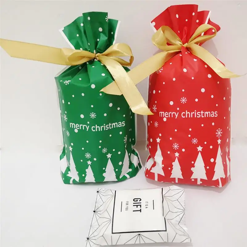 Рождественские подарочные сумки на шнурке Подарочные вечерние для хранения