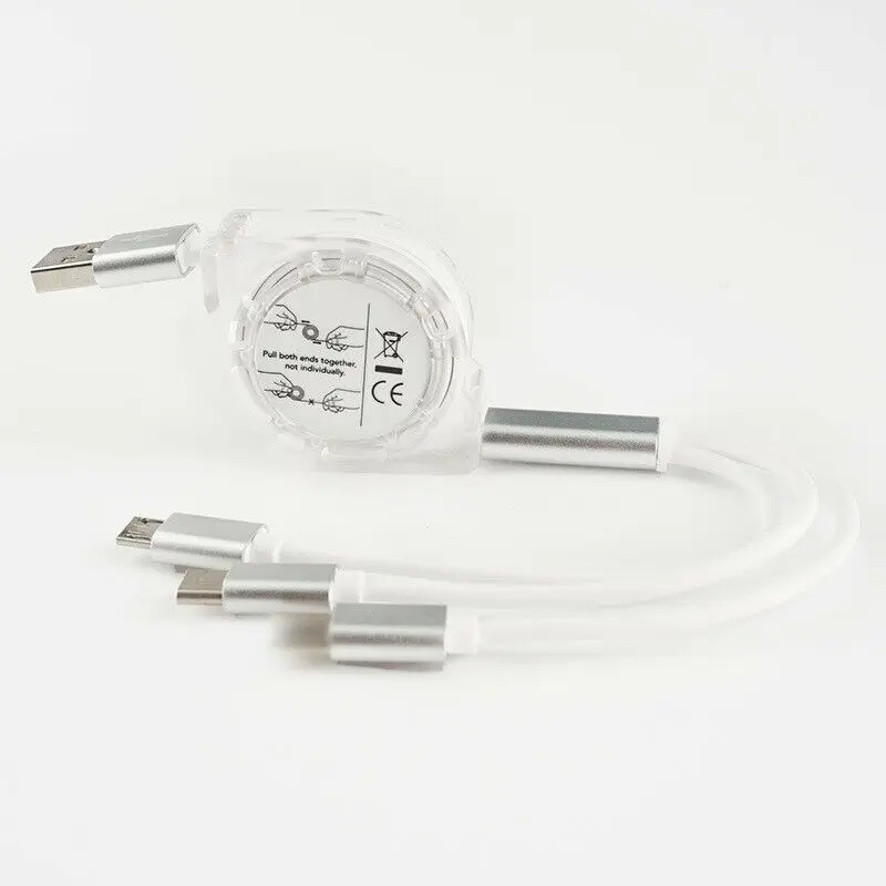 Разные цвета выдвижной 3-в-1 кабель Micro USB+ кабель Тип C+ 8PIN зарядный кабель для передачи данных для телефонов на базе Android с Bluetooth