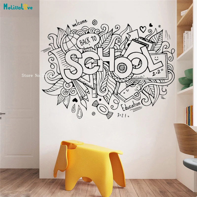 

Наклейка на окно «Добро пожаловать в школу», декор для детской комнаты, научный ученый, оконные наклейки ручной работы YT4637