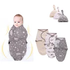 Комплект пеленок для новорожденных из 3 предметов, хлопковый детский спальный мешок, конверт для младенцев, постельное белье для 0-6 месяцев