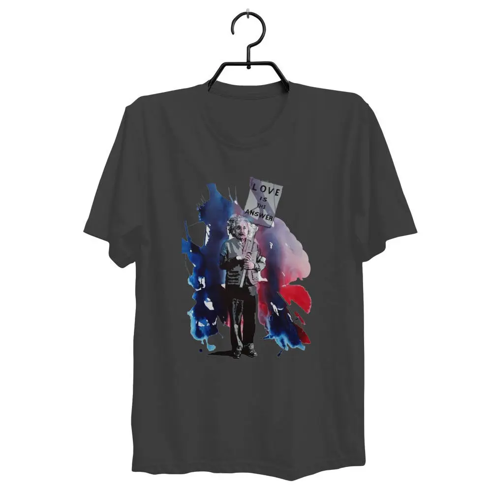 Love Is The Answer Альберт Эйнштейн Бэнкси арт Мужская футболка Топ AB7 Бесплатная