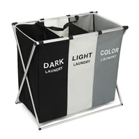 collapsible dirty clothes storage basket three grid organizer basket large laundry hamper waterproof home laundry basket