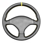 Черный маркер из искусственной кожи, желтый Маркер чехол рулевого колеса автомобиля для Honda Civic 6 EK CTR EK3 EK4 Civic Type R Sir EK9 1996-2000