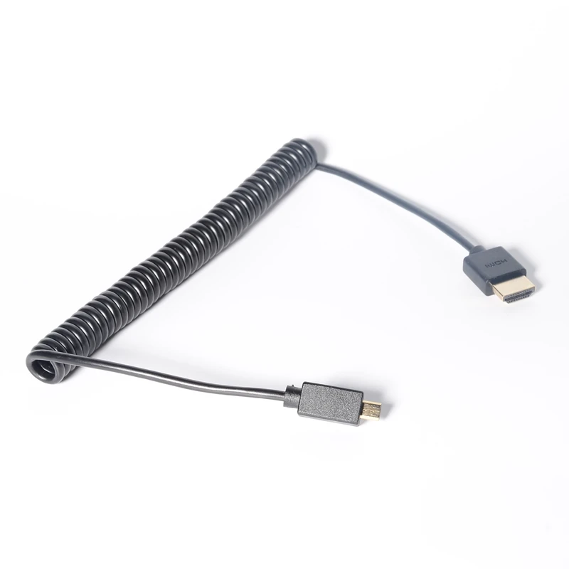 Micro HDMI совместимый OD 3 0 мм мягкий тонкий кабель и мини штекер эластичный пружинный
