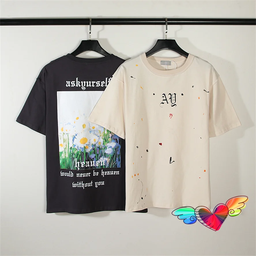 Футболка ASKYURSELF с логотипом для мужчин и женщин топы рисунком цветной ленты