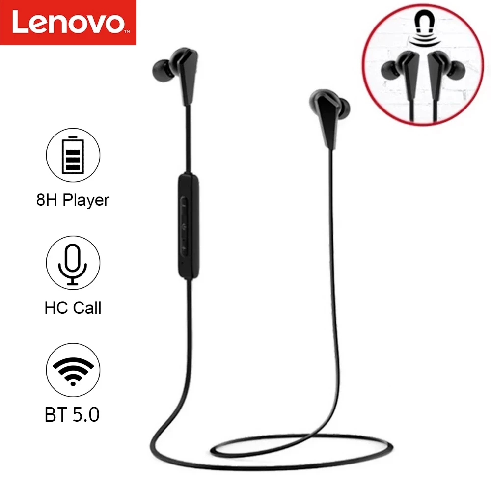 

Lenovo HE01 Bluetooth 5.0 Neckband Wireless Earphones Stereo CVC Noise Canceling Running IPX5 Sports Waterproof Magnetic Headset