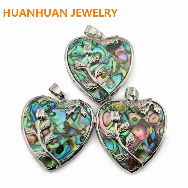 

Bright and high-end Natural Abalone Shell Heart Shape Pendants Fashion Necklace Pendant Jewelry Supplies Fashion collocation