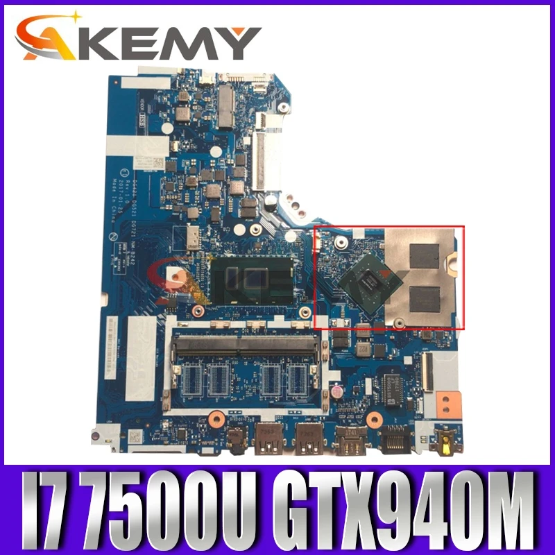 Akemy DG421 DG521 DG721 NM-B242 для Lenovo 320-15IKB 320-15ISK ноутбук материнская плата Процессор I7 7500U GPU