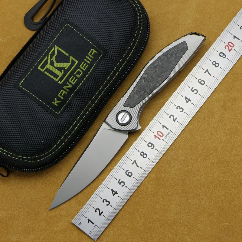 KANEDEIIA неоновые CD NL Складные Ножи Лезвие M390 титановая рукоятка CF для кемпинга