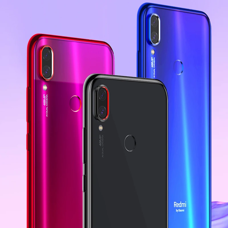 Стекло для камеры Redmi Note 7 Pro + защитный чехол с металлическим кольцом задней