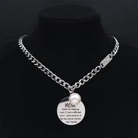 2022 hip hop family mom stainless steel pearl statement necklace silver color chain necklace jewelry acero inoxidable n104s01