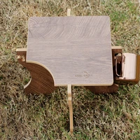 outdoor folding bucket shelf multifunctional wood high load bearing holes camping picnic ice bucket rack holder mini chair