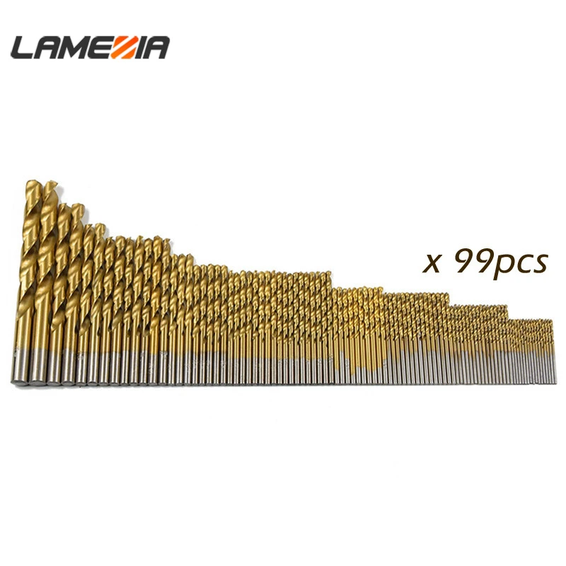 Ламеция 99 шт Высокое качество HSS Электрический центровочное сверло набор Титан