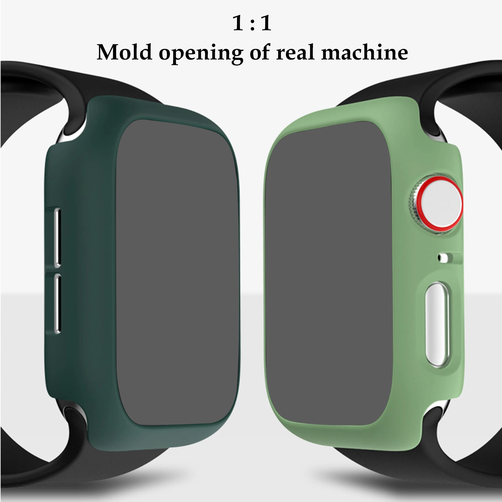 

42mm Silicone Case for Apple Watch Transparent Watch Case Cover PC + toughened film two in one frosted surface protective shell