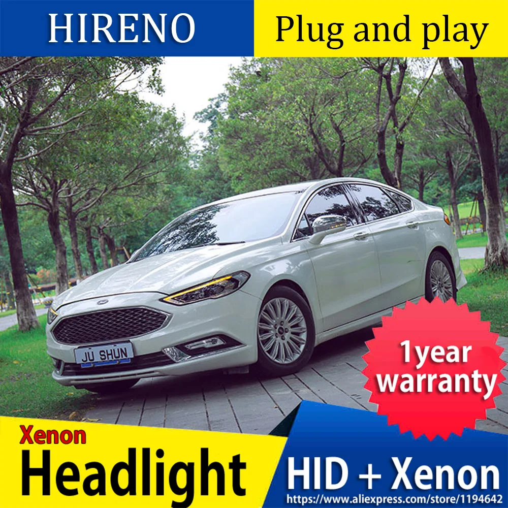 Car Styling Head Lamp for Ford Mondeo 2017 2018 Headlights Fusion Headlight Dynamic steering DRL H7 D2H Hid Bi Xenon Beam | Автомобили и
