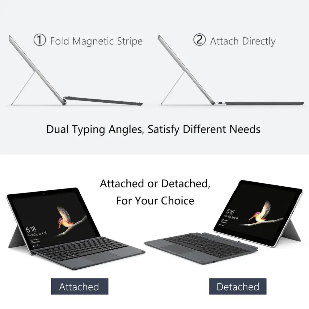 Чехол MoKo для Microsoft Surface Go тонкая беспроводная Bluetooth клавиатура с трекпадом 7
