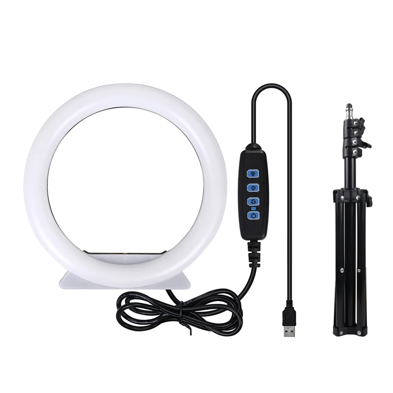 

26cm LED Ring Light with Tripod Dimmable Ring Light for Makeup Video Live Selfie Ring Fill Light