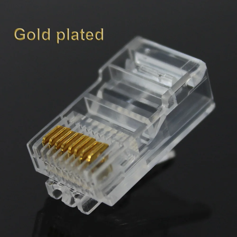 ESCAM 20/50/100 шт. RJ45 Ethernet кабели модуль штекер сетевой разъем кристалл головки Cat5 Cat5e