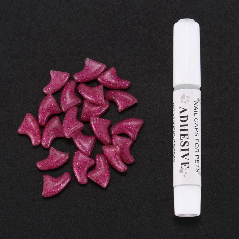 40 шт. мягкие колпачки для ногтей кошек домашних животных лапы с контролем + клей