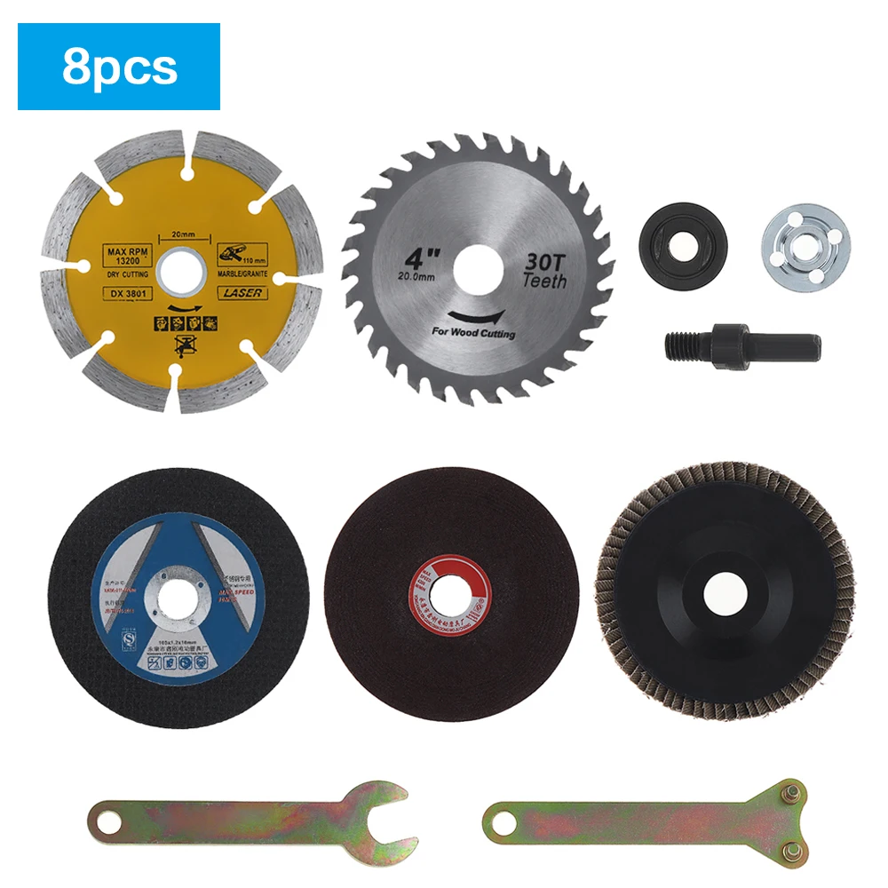 

4pcs-21pcs Electric Drill Conversion Accessories Set Angle Grinder Cutting Blades Grinding Wheel for Wood Metal Polishing