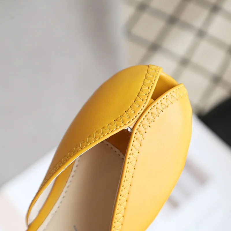 Шлепанцы из ПУ кожи для девочек Простые сандалии с квадратным носком дома и