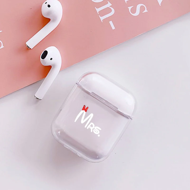 Роскошный чехол для наушников Apple airpods Mr Mrs с функцией Bluetooth Airpods жесткие