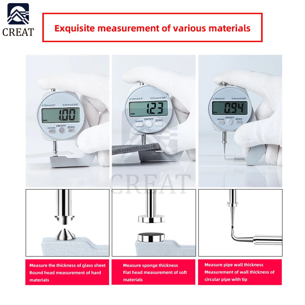 Цифровой измеритель толщины 0-10/20 мм измерительные инструменты для всех видов