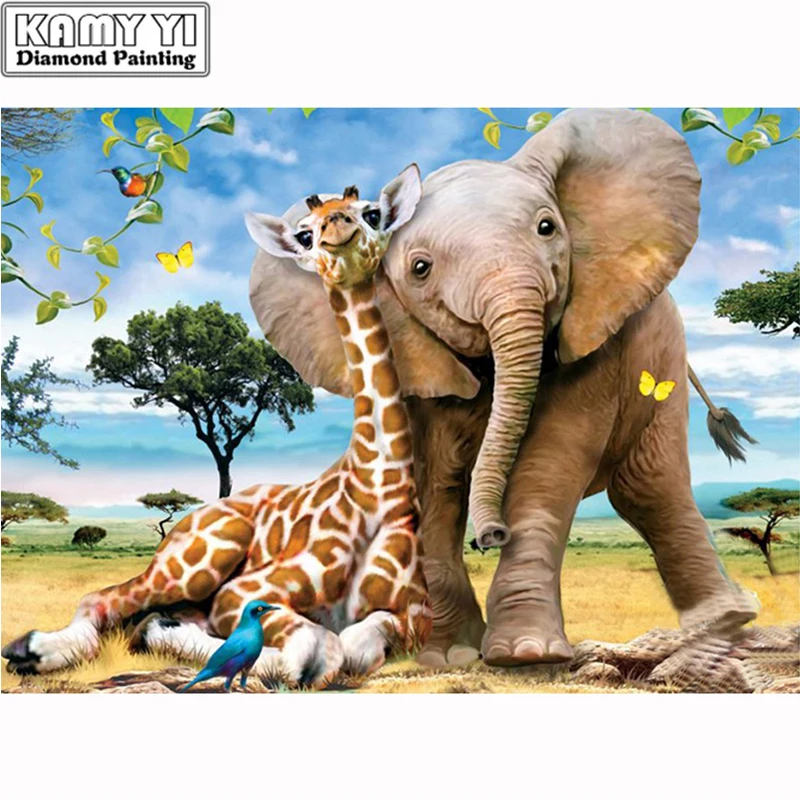5D сделай сам алмазная вышивка слон жираф узор крестиком живопись мозаика