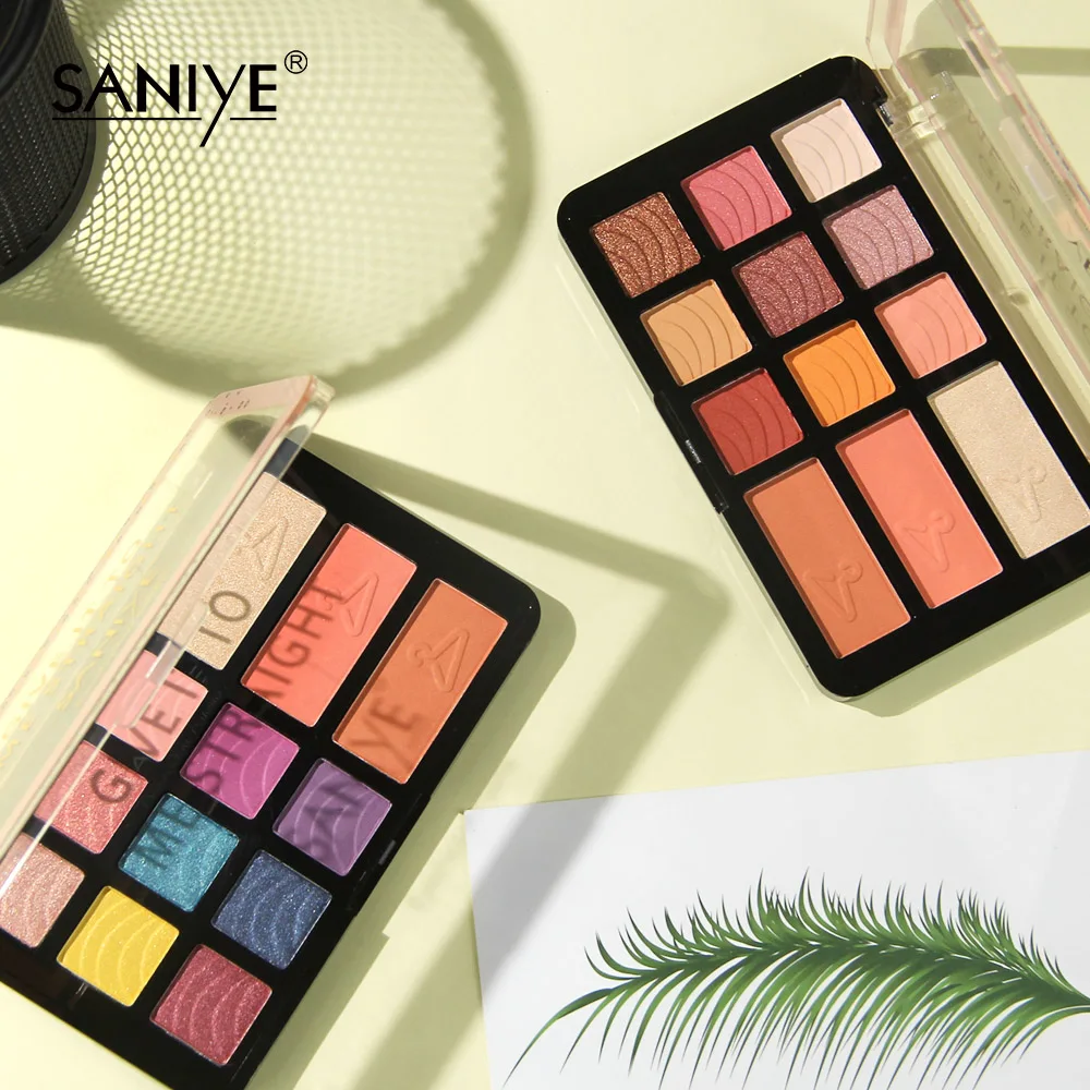 SANIYE Nudes, палитра для макияжа глаз, 12 цветов, матовые тени для век, палитра, блеск, пудра, тени для век, розовый, оранжевый, палета, De Sombra, E1236