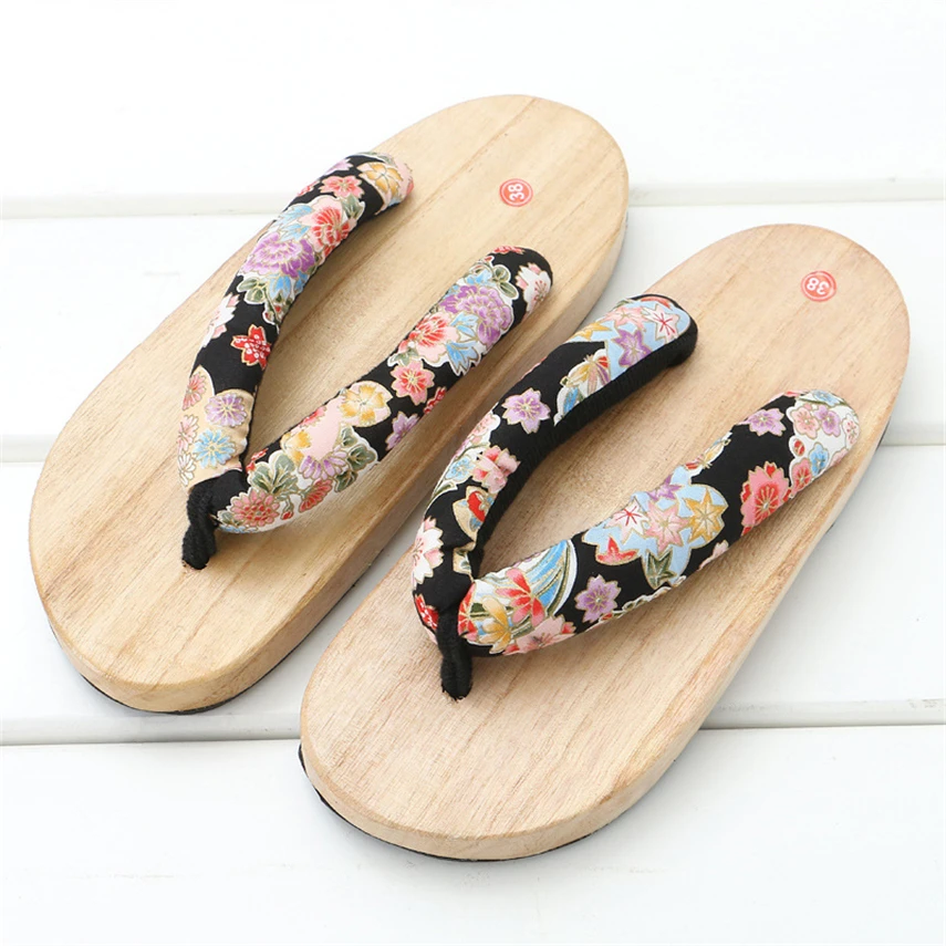 Geta/Вьетнамки в стиле унисекс Японские китайские сабо с круглым носком Пляжные