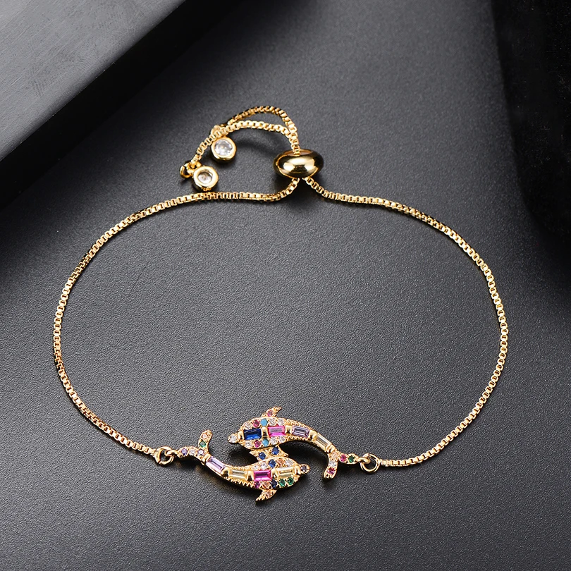 Pipitree прекрасный животный Шарм двойной браслет-Дельфин для женщин девочек дети