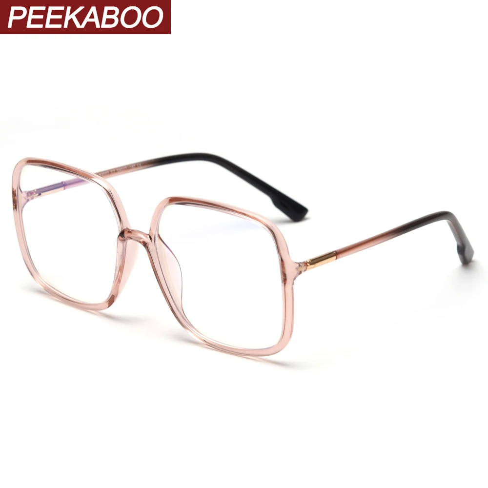 

Peekaboo black TR90 oversized eyeglasses square women's clear lens male retro optical glasses transparent green accessories