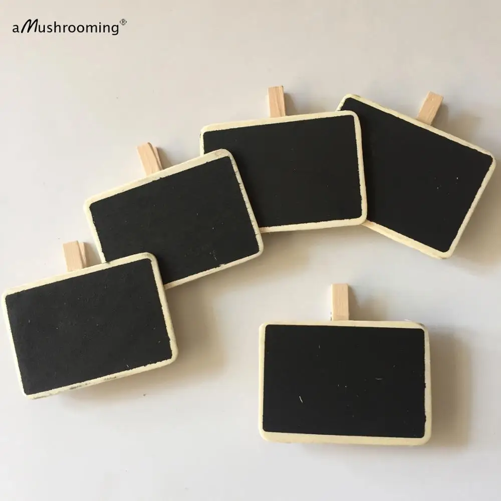 100 MINI WOODEN RECTANGLE BLACK CHALKBOARD CHALK WHITE RUSTIC WEDDING PARTY BABY SHOWER BIRTHDAY FOOD LABEL | Дом и сад