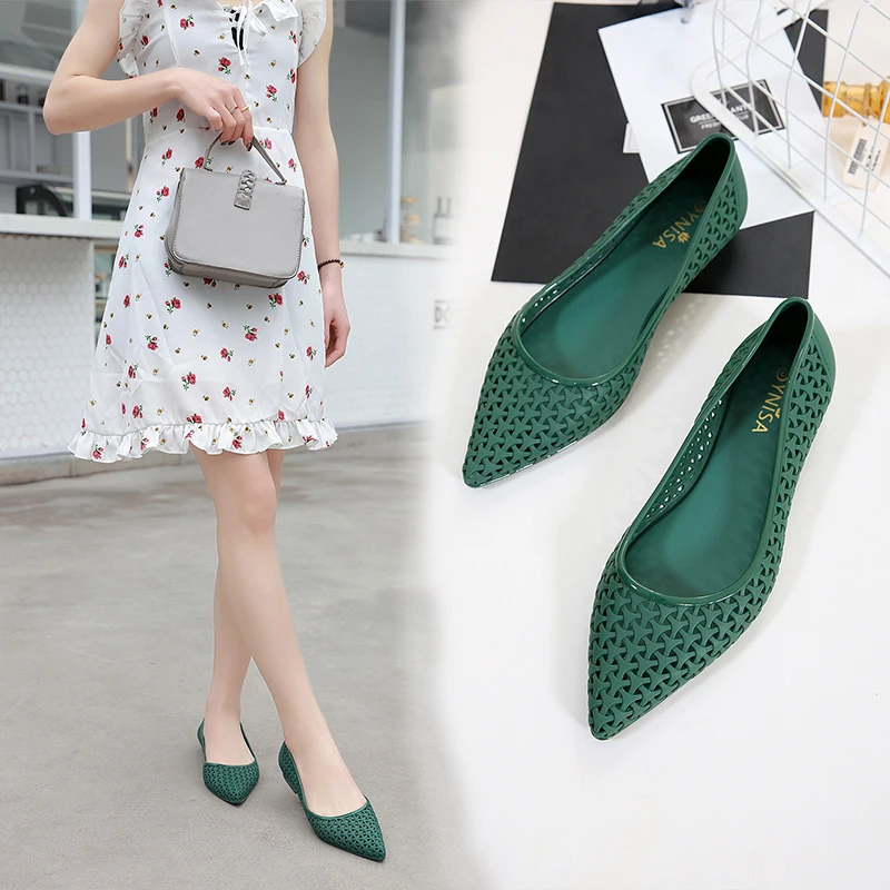 Сандалии SLHJC женские с острым носком Повседневные Удобные Пляжные босоножки без