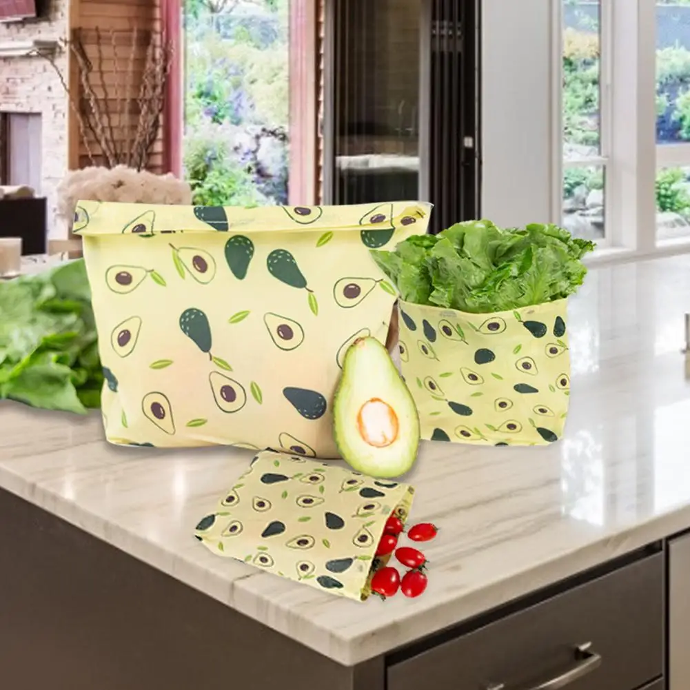 Visual Touch Organic Reusable Beeswax Cloth Wrap Food Fresh Keeping Bag Lid Cover Stretch Cling Seal For Sandwich | Дом и сад