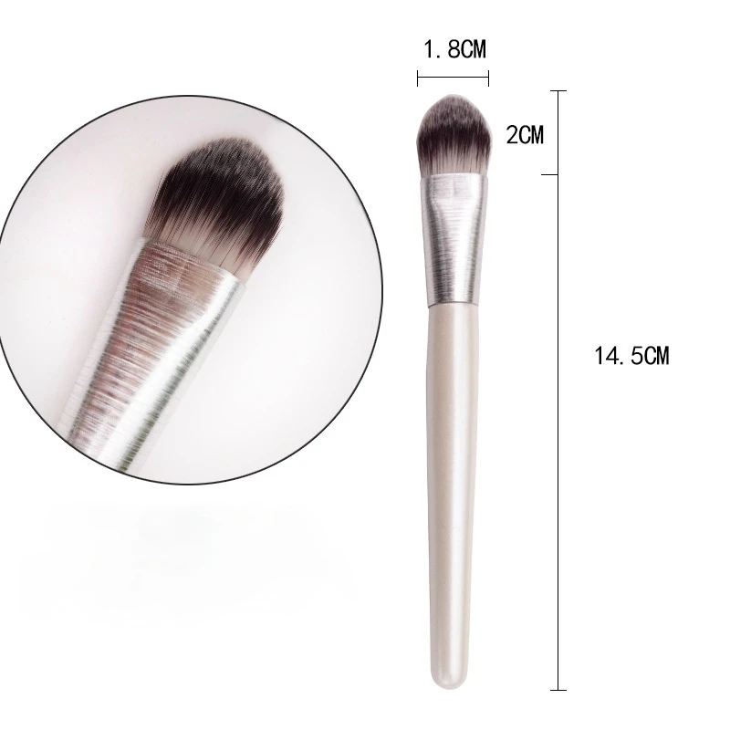 

Single makeup brush foundation brush luxury new style concealer brush powder brush white portable wooden handle makeup brush