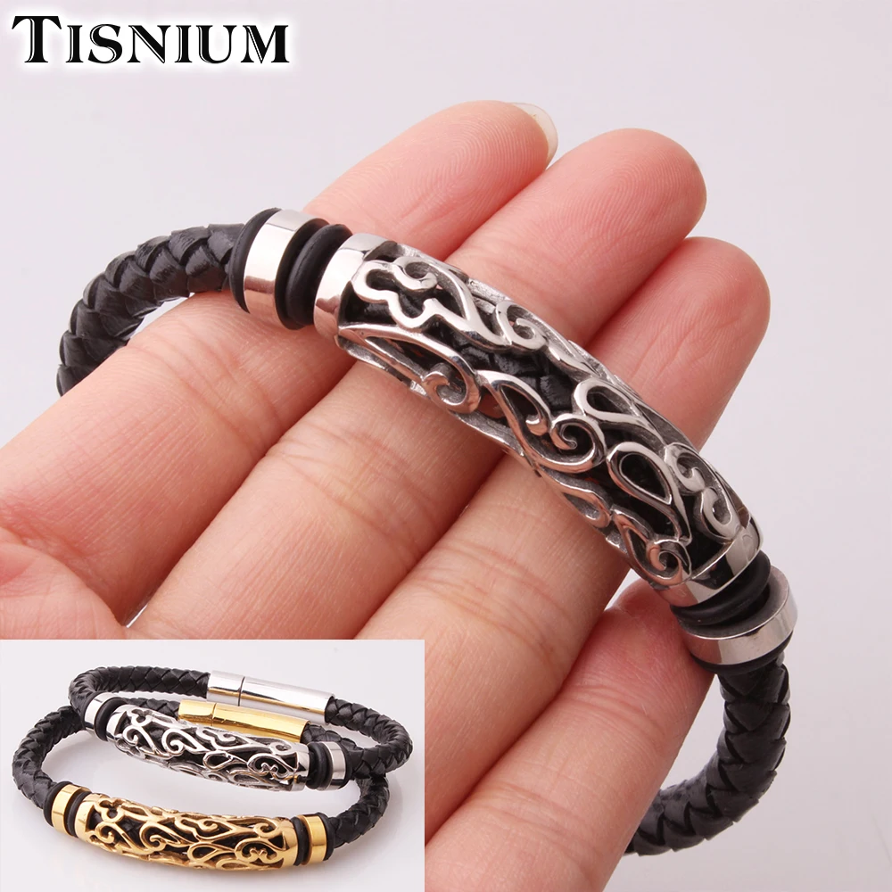 Tisnium эстетический готический браслет для мужчин и женщин Черная цепочка из